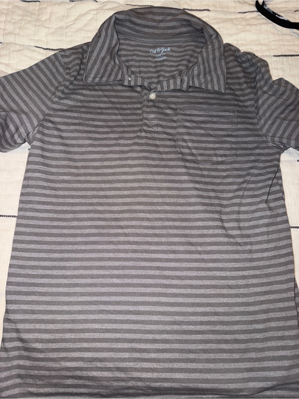 Cat & Jack kids Dark Gray Striped Polo